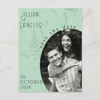 Lily of Valley || Soft Green Photo Save the Date Postcard