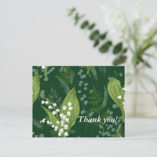 Lily of Valley with Ferns Dark Green Custom Card