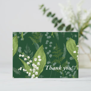 Lily of Valley with Ferns Dark Green Custom Card