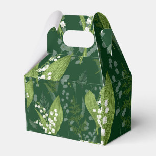 Lily of Valley with Ferns    Dark Green Favour Box