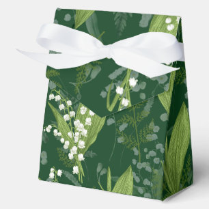 Lily of Valley with Ferns    Dark Green Favour Box