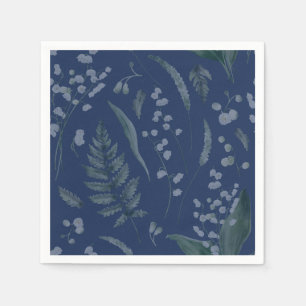 Lily of Valley with Ferns Light Blue Napkins