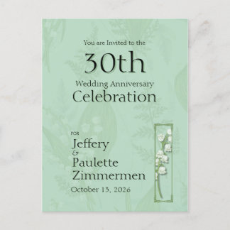 Lily of Valley with Ferns || Sage Green Custom Postcard