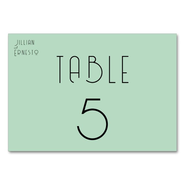 Lily of Valley with Ferns || Soft Green 2 Sided Table Number (Front)
