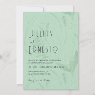 Lily of Valley with Ferns Soft Green Custom Invitation