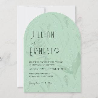 Lily of Valley with Ferns || Soft Green Custom Invitation