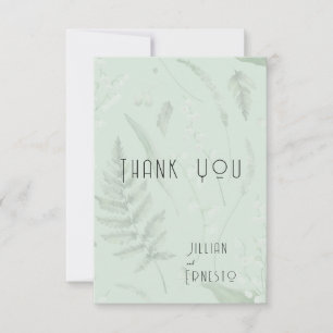 Lily of Valley with Ferns Soft Green Custom Thank You Card