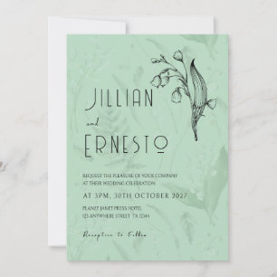 Lily of Valley with Ferns Soft Green w/ Graphic Invitation