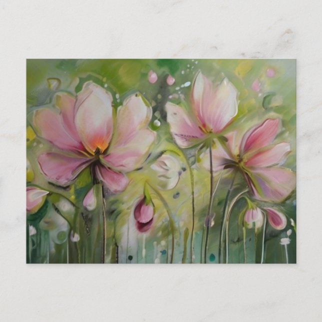 Lily on Yellow Green Background Holiday Postcard (Front)