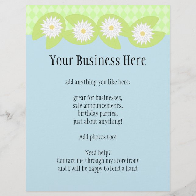 Lily Pad Flyer (Front)