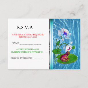 Lily Pad Invitation With Frog RSVP Announcement