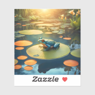 Lily Pad King – Frog Wildlife Art Square Vinyl