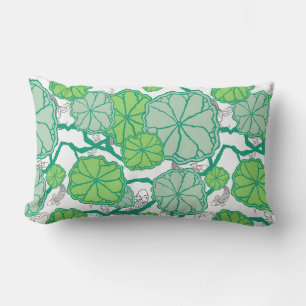 Lily Pad Koi Fish Pattern Throw Pillow