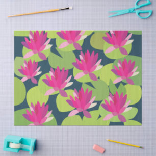 Lily Pad Lilypad Pink Lotus Flowers Floral Tissue Paper