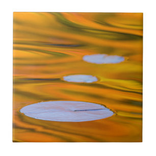 Lily pad on orange water, Canada Ceramic Tile