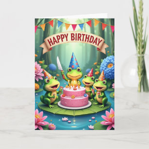 Lily Pad Party Birthday Card