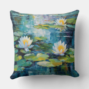 Lily Pad Pond Throw Pillow