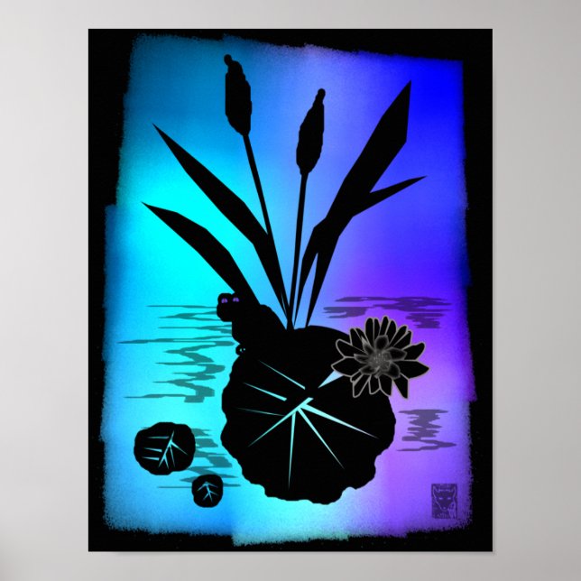 lily pad silhouette poster (Front)