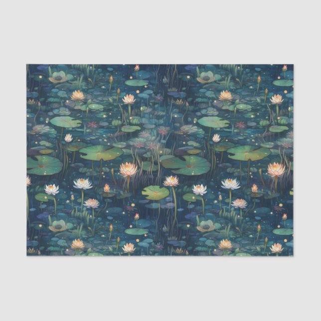 Lily Pads and Flowers Tissue Paper (Front)