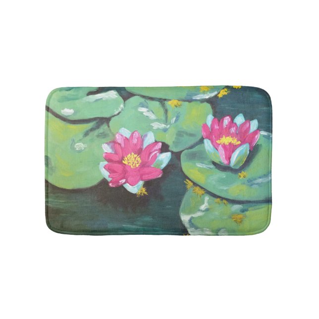 "Lily Pads" Small Bath Mat (Front)