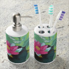 "Lily Pads" Toothbrush Holder and Soap Dispenser
