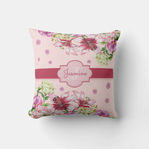 Lily & Peony Floral Pink Cushion