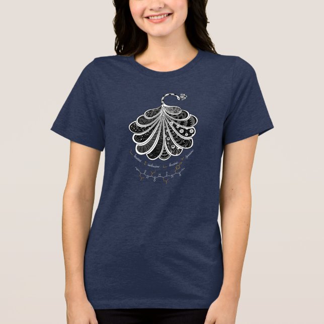 LILY peptide, peacock w/ custom text, dark Tri-Blend Shirt (Front)