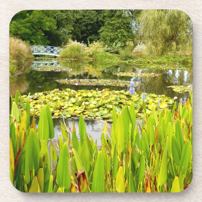 Lily Pond Hard Plastic Coaster (Front)