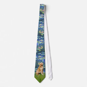 Lily Pond (in blue) - Golden Retriever Tie
