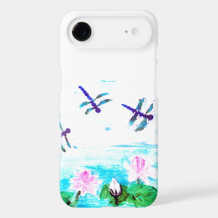Lily Pond Painting with Dragonfly