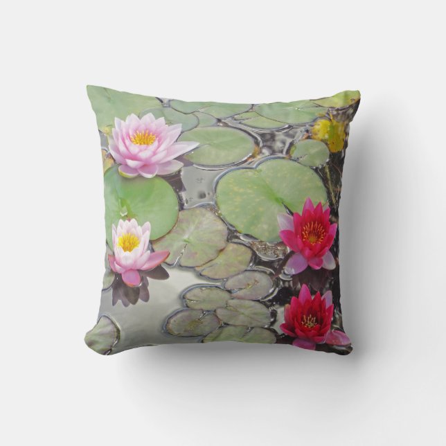 Lily Pond With Lotus Blossoms Cushion (Front)