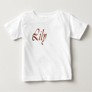 "Lily" Red Floral Lily Name, Baby T-Shirt