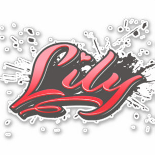 Lily red Heart Graffiti Aufkleber Sticker