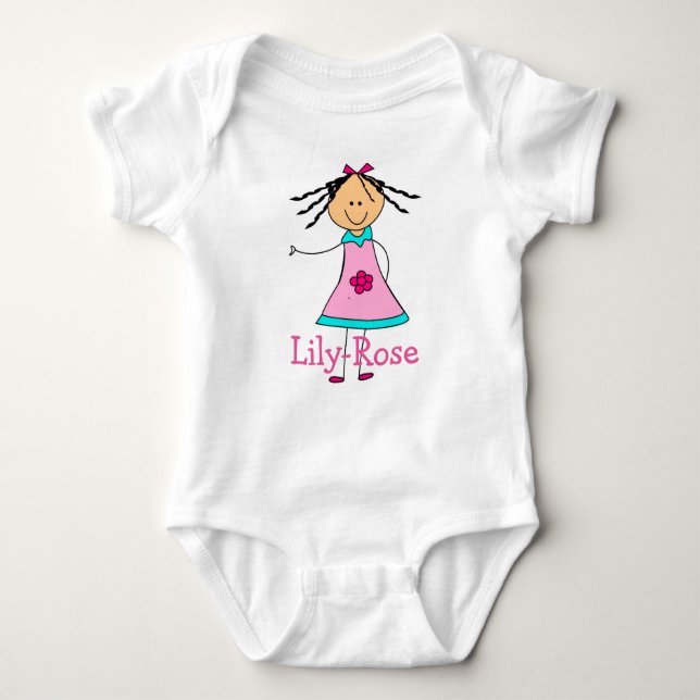 Lily-Rose Named baby girl gifts - personalised Baby Bodysuit (Front)