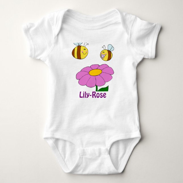 Lily-Rose Named baby girl gifts - personalised Bodysuit (Front)