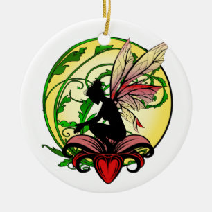 Lily Shadow Fairy Ceramic Ornament