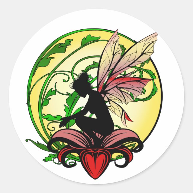 Lily Shadow Fairy Classic Round Sticker (Front)
