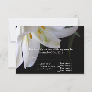 Lily spring, summer, holiday wedding RSVP cards. Card