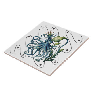 Lily Squid – Vintage Scientific Hybrid Ceramic Tile