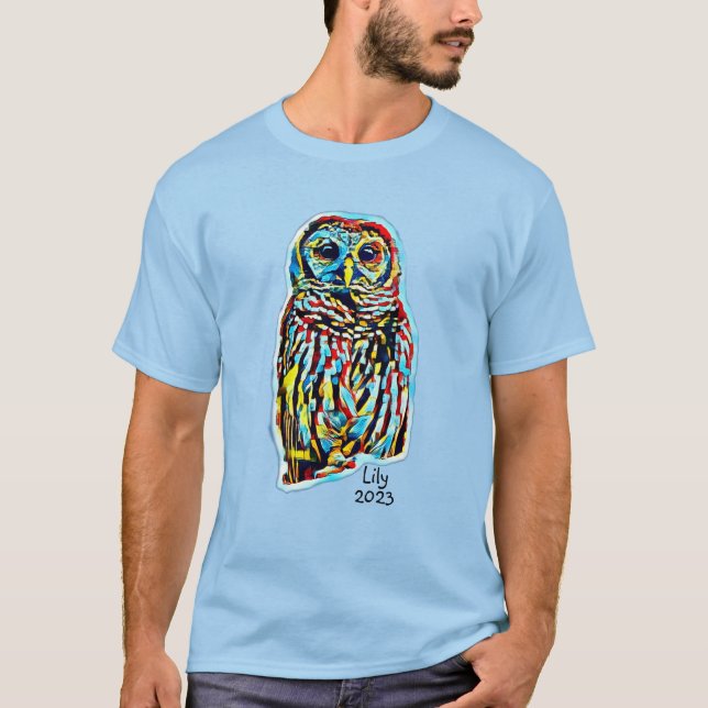 Lily the OwlWatch Owl  - Jun 23, 2023 (Arty Colour T-Shirt (Front)