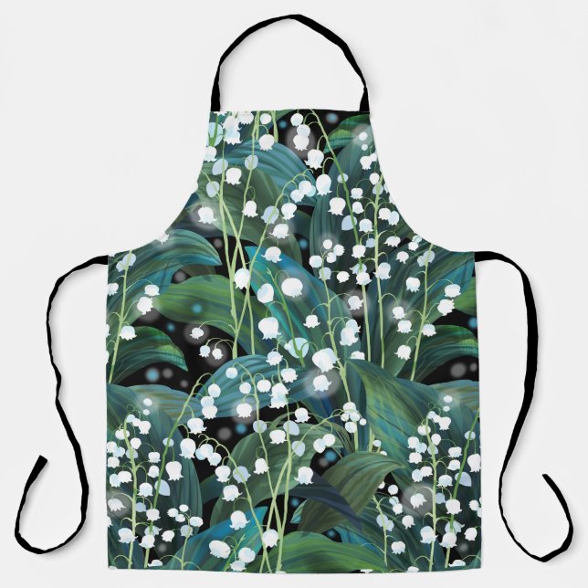 Lily Valley Seamless Pattern Background Apron (Front)