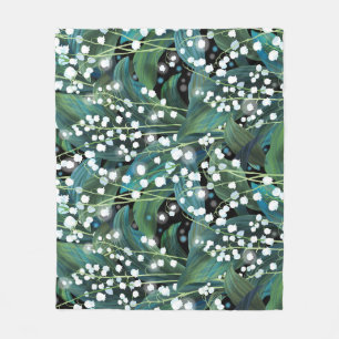 Lily Valley Seamless Pattern Background Fleece Blanket