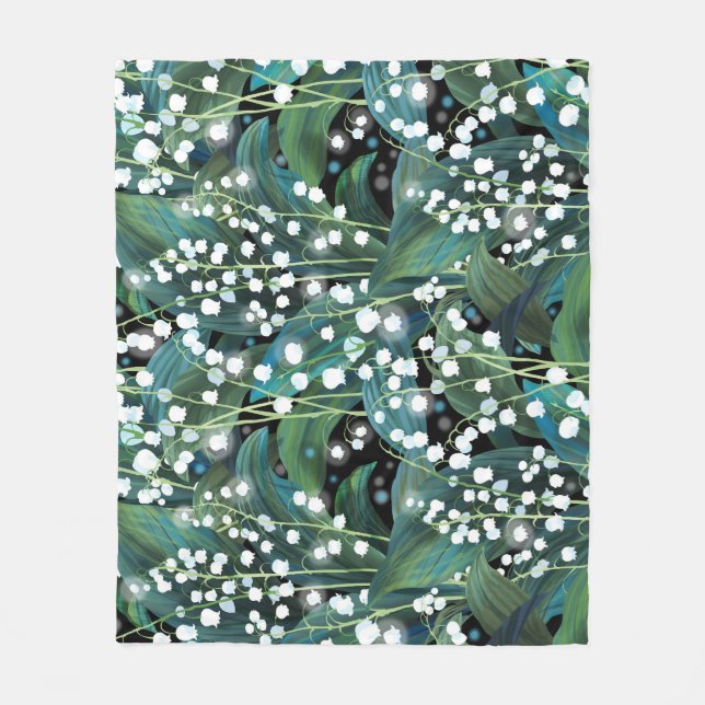 Lily Valley Seamless Pattern Background Fleece Blanket (Front)