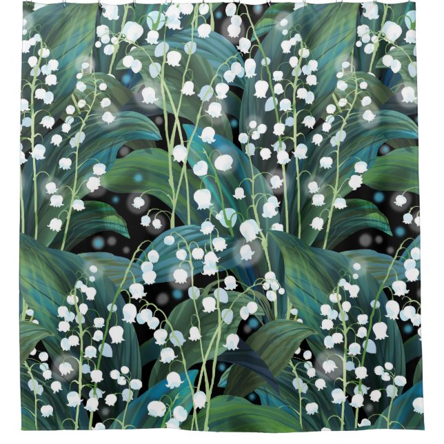 Lily Valley Seamless Pattern Background Shower Curtain (Front)