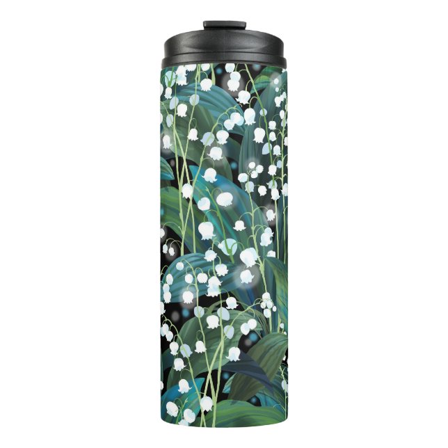 Lily Valley Seamless Pattern Background Thermal Tumbler (Front)