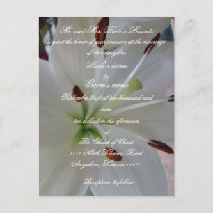 Lily Wedding invitation with scripture Postcard