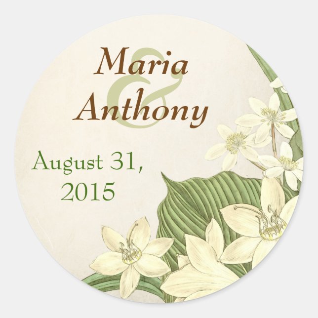 lily wedding sticker (Front)