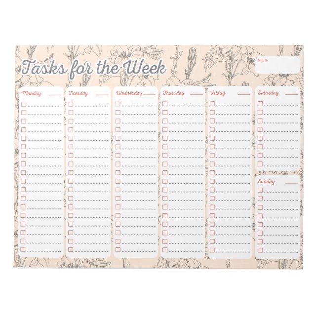 Lily Weekly Planner Notepad (Front)