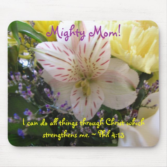 lily with lalas soft yellow, Mighty Mum!, I can... Mouse Pad (Front)
