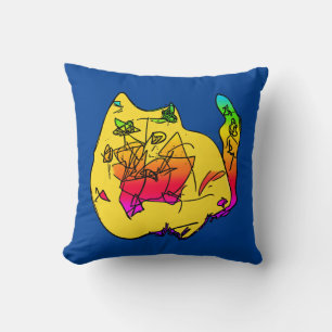 Lily's Abstract Cat Cushion